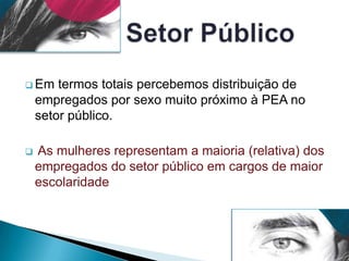 Discriminação ocupacional: o grupo é restringido de acessar certas funções