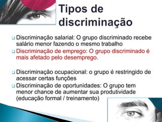 Iniciativa privada formal e setor público, duas realidades para políticas de eqüidade.Introdução