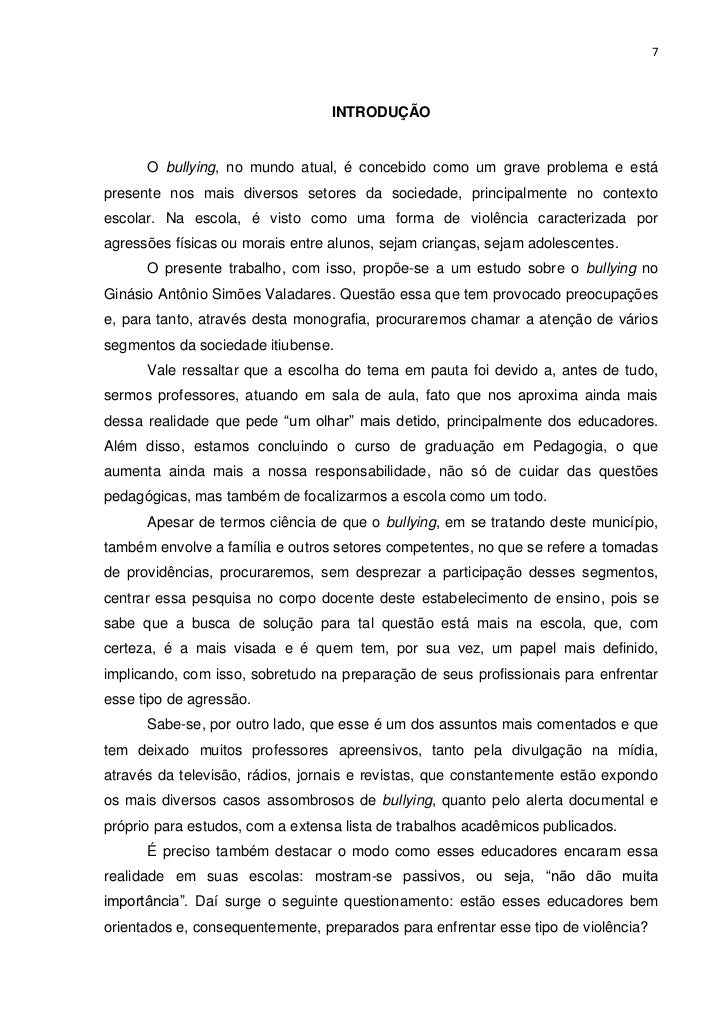 Monografia sobre bullying