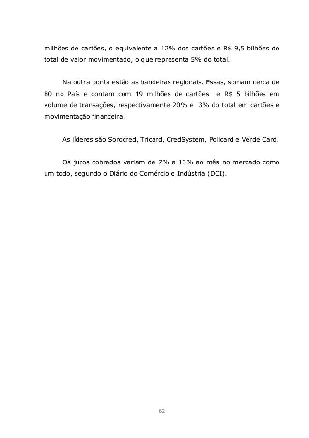 TCC - O Mercado de Cartão de Crédito no Brasil e sua 