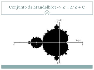 Conjunto de Mandelbrot -> Z = Z*Z + C 
26 
 