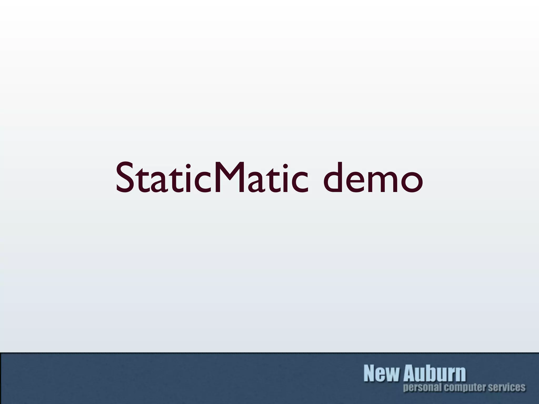 StaticMatic demo
 
