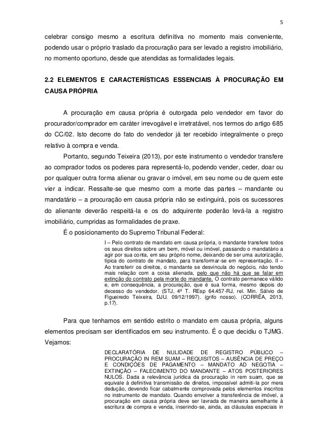 DA POSSIBILIDADE DA PROCURAÇÃO IN REM SUAM, OU "EM CAUSA PRÓPRIA" NO
