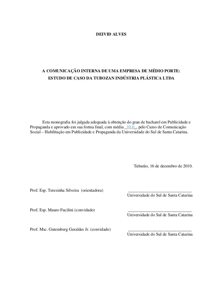 TCC A Comunicação Interna de uma empresa de médio porte