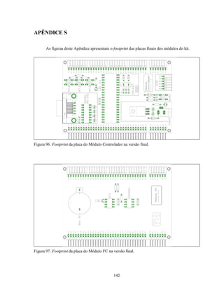 APÊNDICE S

       As figuras deste Apêndice apresentam o footprint das placas finais dos módulos do kit.




Figura 96. Footprint da placa do Módulo Controlador na versão final.




Figura 97. Footprint da placa do Módulo I²C na versão final.




                                               142
 