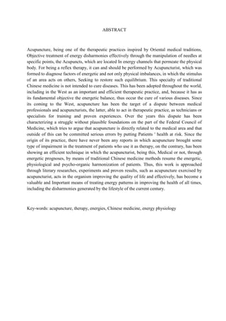 Tcc ACUPUNTURA Especialização | PDF
