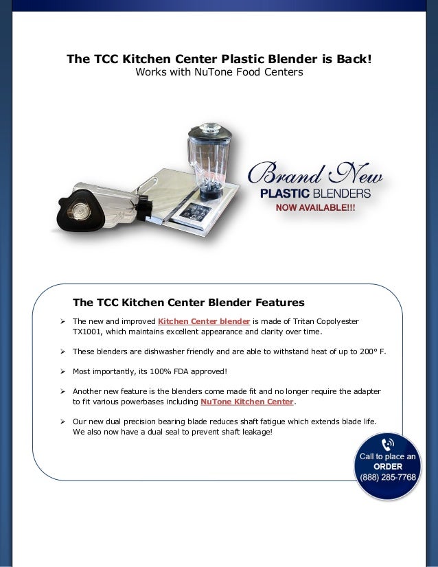 TCC Kitchen Center Plastic Blender NuTone Food Center
