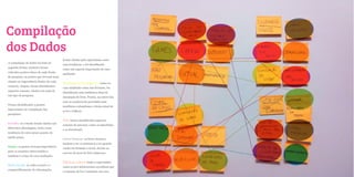 Compilação
dos Dados
                                          foram citadas pela especialista como
A compilação de dados foi feita da
                                          uma tendência, e foi identificada
seguinte forma: primeiro foram
                                          como um aspecto importante do caso
retirados pontos-chave de cada frente
                                          analisado.
de pesquisa, os pontos que tiveram mais
citação ou importância dentro de cada
                                          Simulação de livro impresso: tanto no
contexto. Depois, foram identificados
                                          caso analisado como nas livrarias, foi
aspectos comuns, citados em mais de
                                          identificada uma tendência atual de
um tipo de pesquisa.
                                          simulação de livro. Porém, na entrevista
                                          com os usuários foi percebida uma
Foram identificados 5 pontos
                                          tendência a abandonar a forma atual de
importantes na compilação das
                                          se ler e folhear.
pesquisas:

                                          Web: foram identificados aspectos
E-books: os e-books foram citados nas
                                          comuns da internet, como os hiperlinks,
diferentes abordagens, tanto como
                                          e os downloads.
tendência de curto prazo quanto de
médio prazo.
                                          Livros Técnicos: os livros técnicos
                                          tendem a ser os primeiros a ter grande
Games: os games tiveram importância
                                          venda em formato e-book, devido ao
para os usuários entrevistados e
                                          excesso de peso do livro impresso.
também é a base do caso analisado.

                                          Hábito de Leitura: tanto a especialista
Redes Sociais: as redes sociais e o
                                          como os pré-adolescentes acreditam que
compartilhamento de informações
                                          o costume de ler é ensinado em casa.
 
