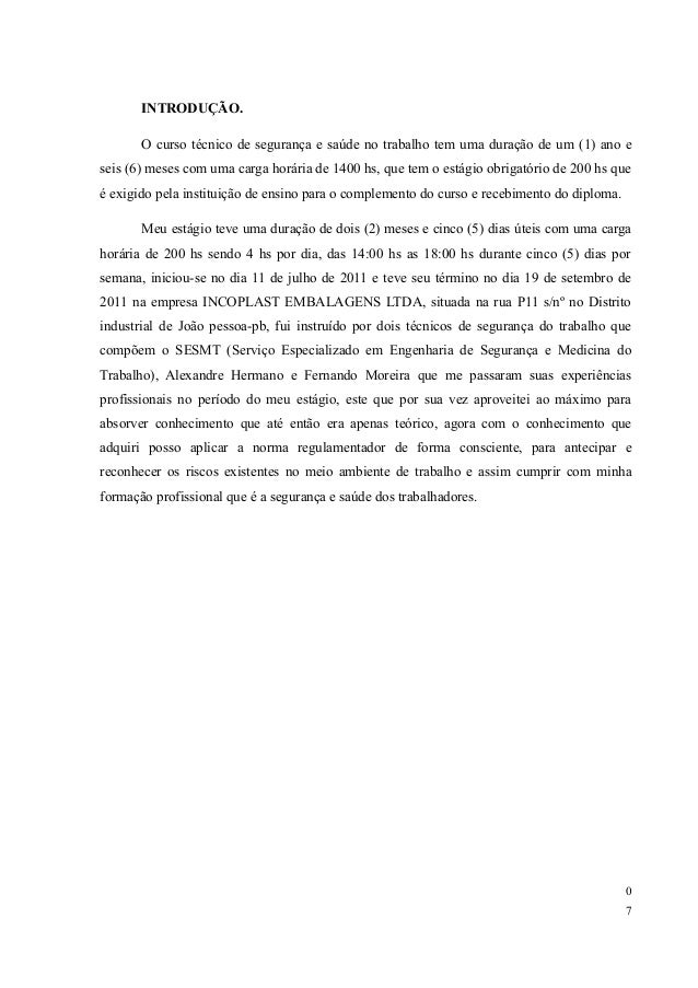 Estagio tecnico em segurança do trabalho Estagio tecnico em segurança do trabalho