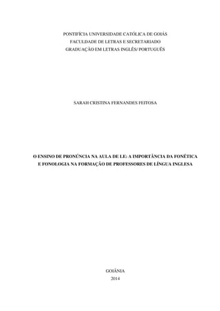 PDF) A formação em pronúncia de professores de Espanhol como Língua  Adicional: Uma proposta didática