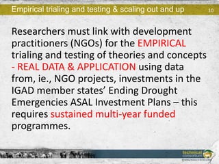 Technical Consortium Theme 3: Monitoring and evaluation for enhanced resilience—Summary review and key emergent issues