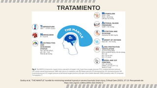 TRATAMIENTO
Godoy et al, “THE MANTLE” bundle for minimizing cerebral hypoxia in severe traumatic brain injury, Critical Care (2023), 27:13. Recuperado de:
https://doi.org/10.1186/s13054-022-04242-3
 