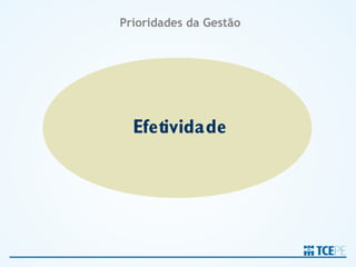 Prioridades da Gestão




  Efetividade
 