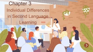 Individual Differences
in Second Language
Learning
Chapter 3
 