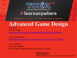 Tcea 2015 advanced game design