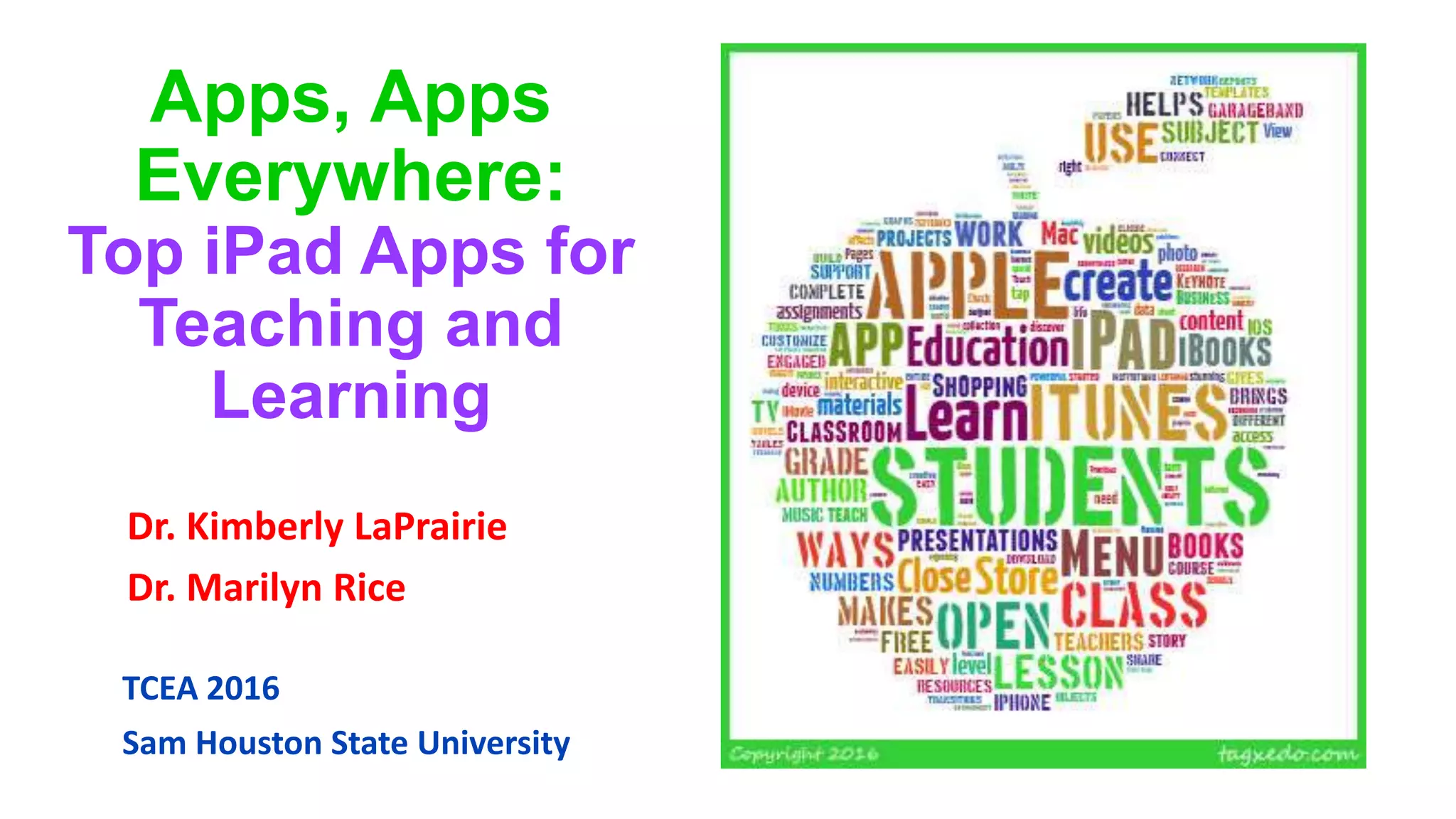 TCEA 2016 Apps Apps Everywhere Top iPad Apps for Teaching and Learn…