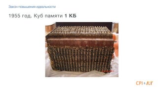 Закон повышения идеальности
1955 год. Куб памяти 1 КБ
&
 