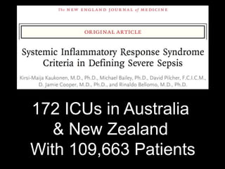 172 ICUs in Australia
& New Zealand
With 109,663 Patients
 