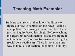 Research Hypothesis It is hypothesized that the combined effect of prompts and exemplars for a reflective learning journal will promote greater learning outcomes than prompts alone.  Learning outcomes are defined as SRL skills and knowledge of TMU .  