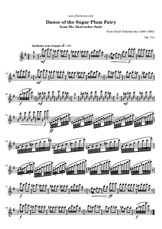 tchaikovsky the nutcracker dance of the sugar plum fairy piano dance of the sugar plum fairy sheet music