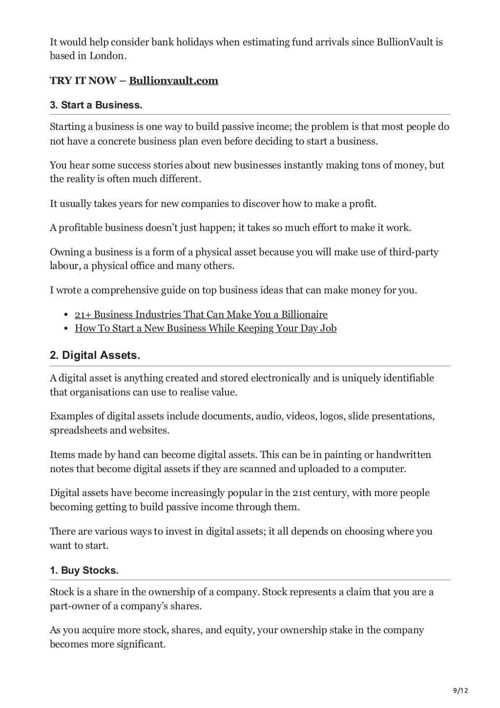 How To Build Passive Income Streams With Little or No Money | PDF