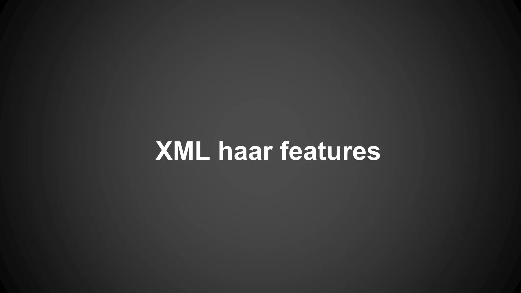XML haar features
 
