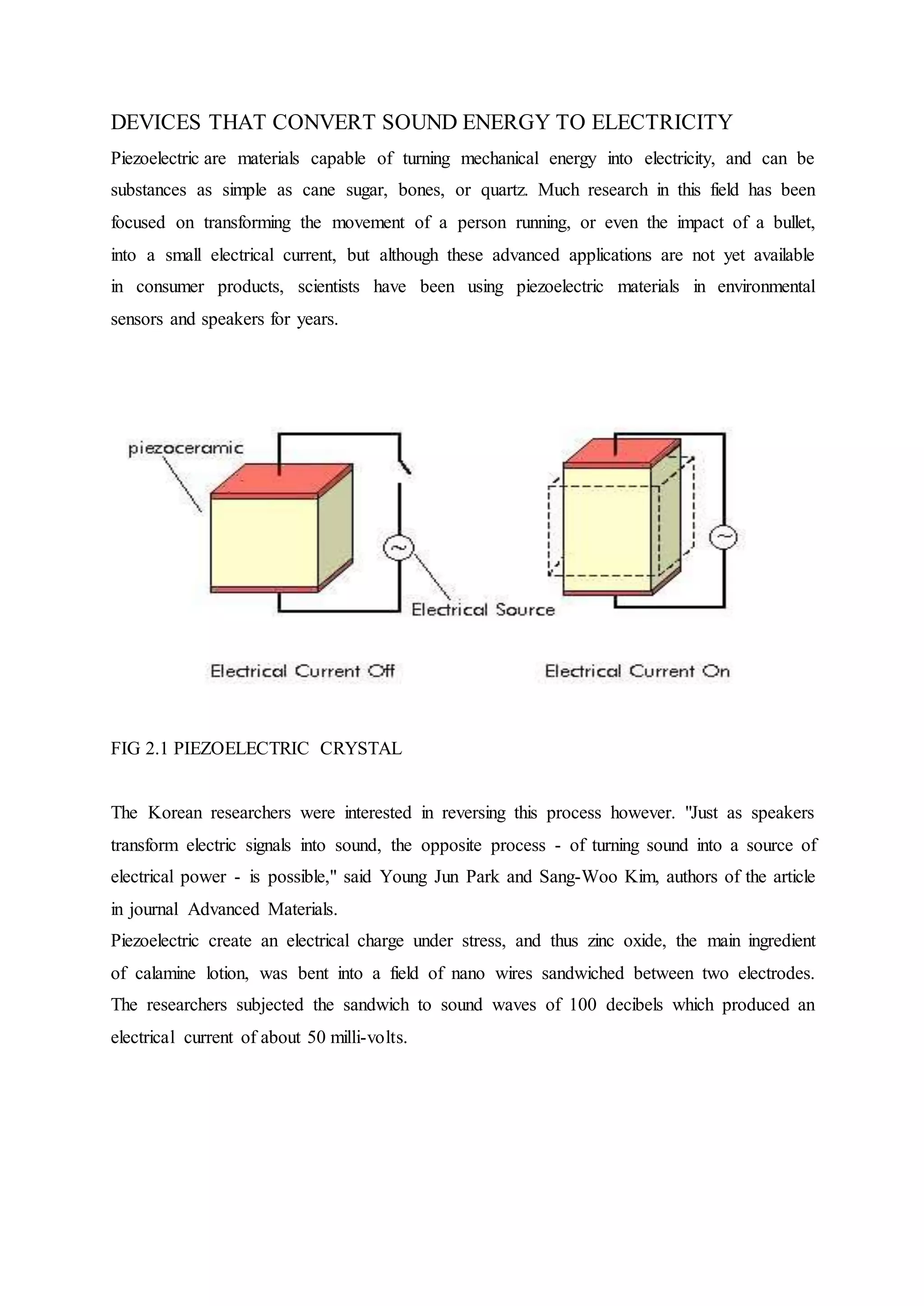 How sound is converted to energy | DOCX