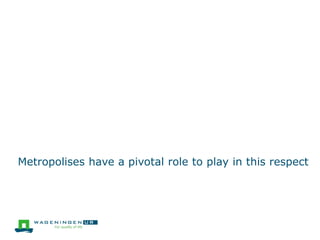 Metropolises have a pivotal role to play in this respect
 