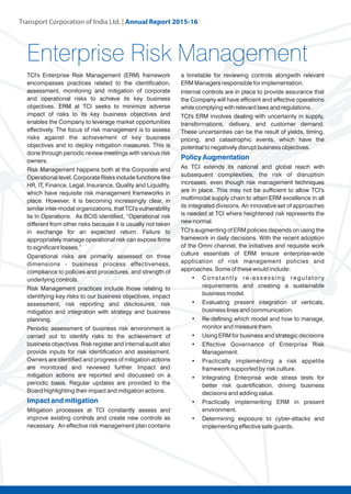 Transport Corporation of India Ltd. | Annual Repor
 