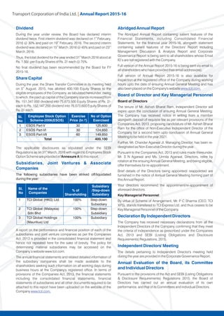 Transport Corporation of India Ltd. | Annual Repor
 