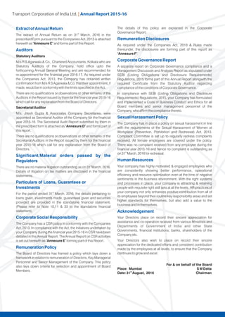 Transport Corporation of India Ltd. | Annual Repor
 