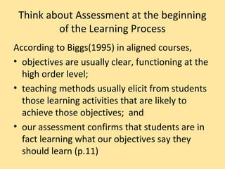 Tcj ensuring the alignment of assessment with learning outcomes | PPT
