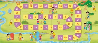 1 2 3 4 5
161718192021
22
23
24
25
26
27 28 29 30 31 32
6 7 8 9
10
11
12131415
33 34 35 36 37 38
39
40
41
42
43
44
45
46
47484950
275
Ludo: Camino al 50
 