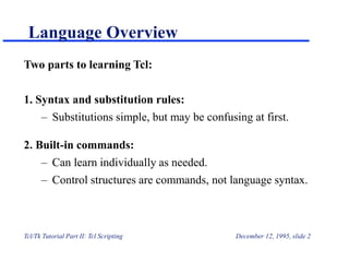 tcl.ppt | Programming Languages | Computing