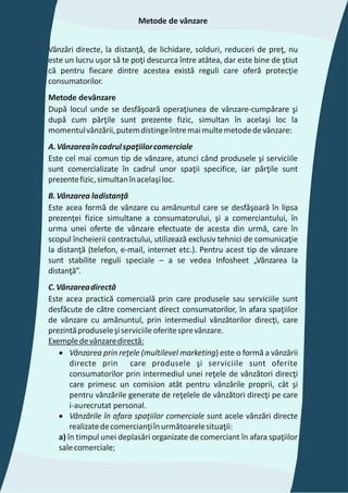 Metode de vanzare