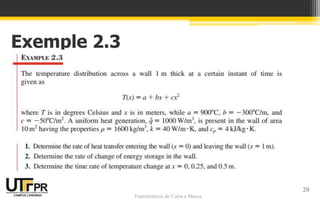 Transferência de Calor e Massa
Exemple 2.3
20
 
