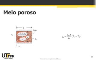 Transferência de Calor e Massa
Meio poroso
47
 