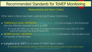 Transcranial Motor Evoked Potentials Monitoring per aACNS guidelines | PPTX