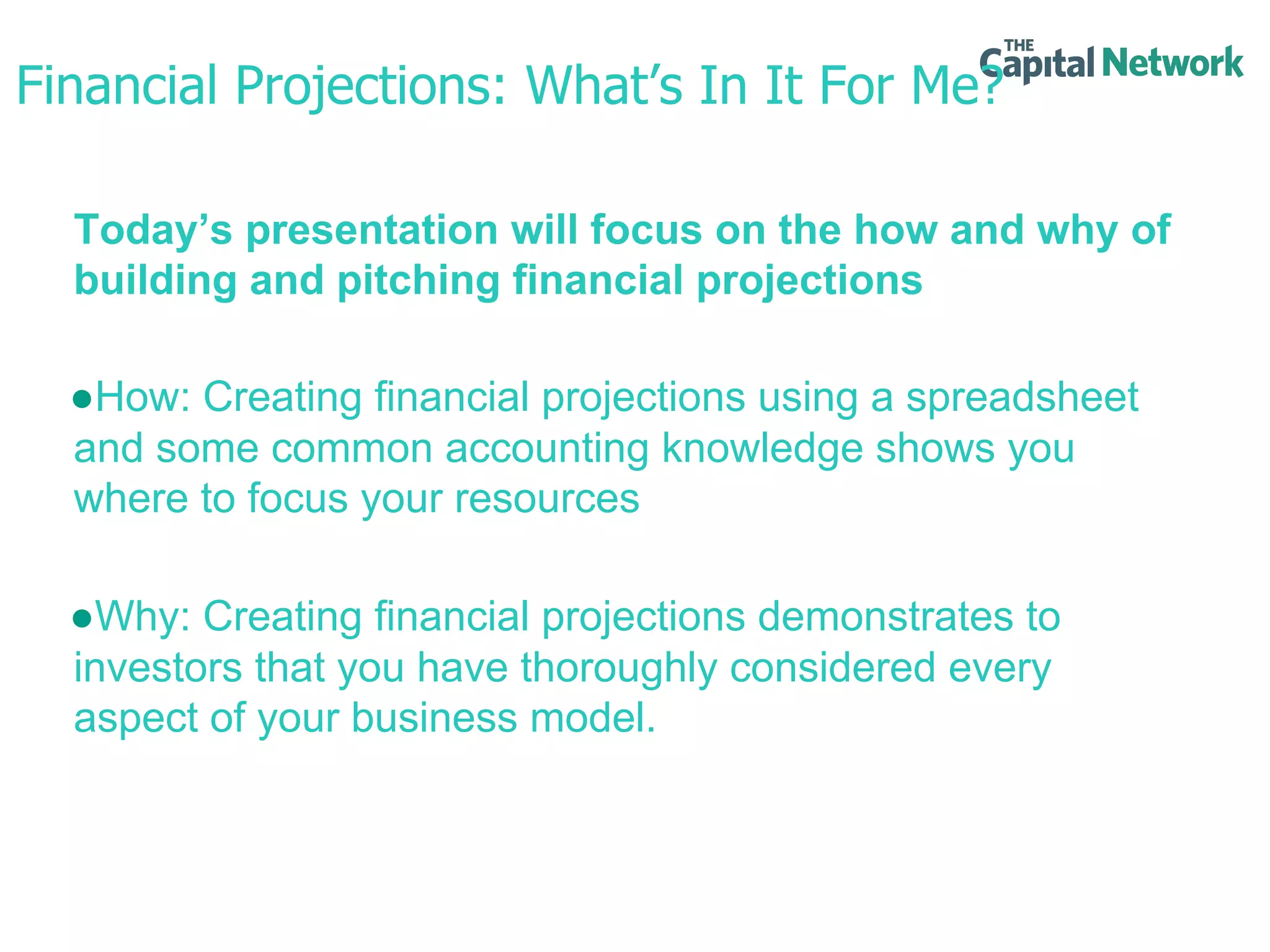 Calculate Financial Projections for Investment Presentations PPT