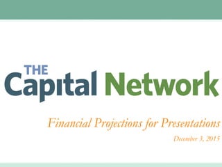 Financial Projections for Presentations
December 3, 2015
 