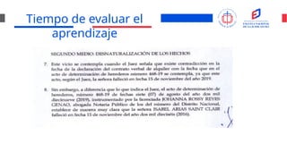 Tiempo de evaluar el
aprendizaje
 
