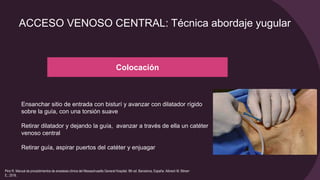 Técnica colocación de acceso venoso central sin video.pptx