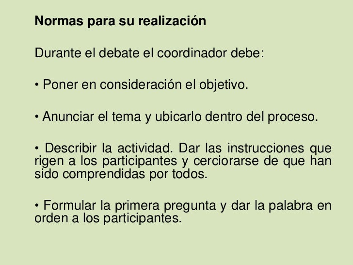 TÈCNICAS Y REGLAS DEL DEBATE