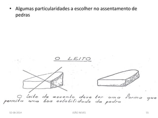 •Algumas particularidades a escolher no assentamento de pedras 
02-08-2014 
JOÃO NEVES 
55  