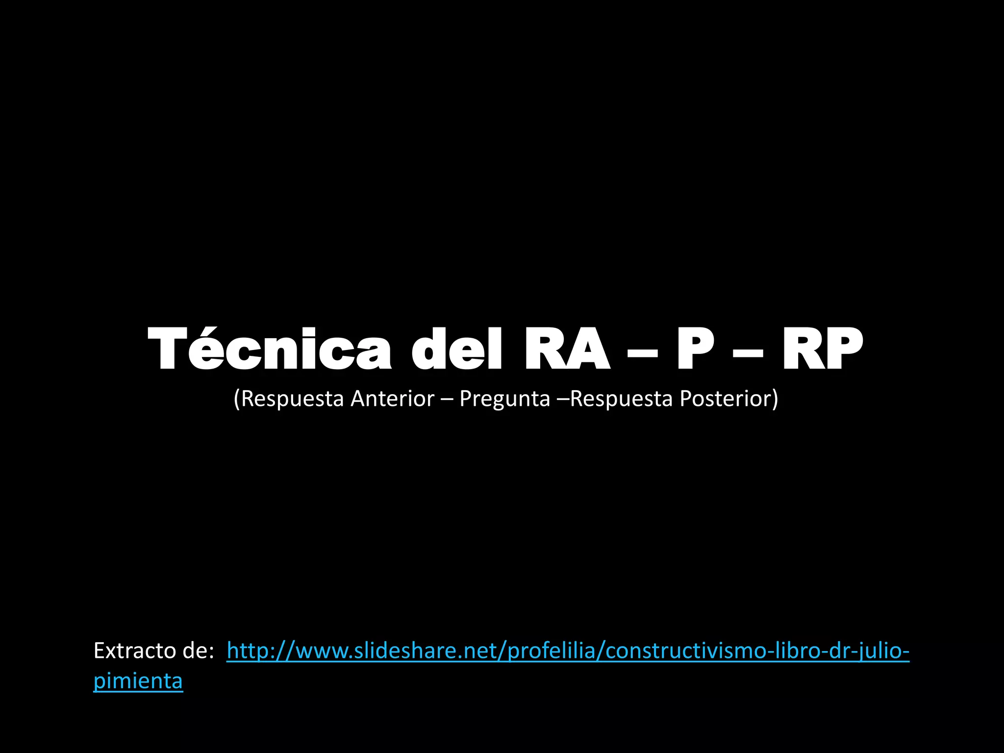Ra Rp Nodes Técnica del ra p-rp | PPTX