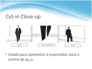 Cut-in Close-up Usado para aproximar o espectador para o centro da a ção. 