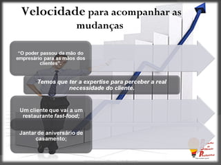 Velocidade  para acompanhar as mudanças Atendimento ao Cliente - Julio Pascoal 