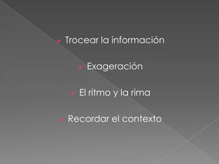 Trocear la información