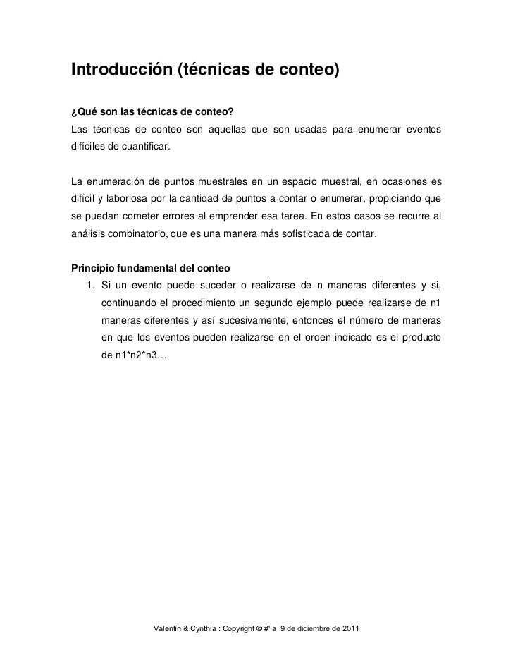 Técnicas de conteo