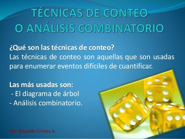 Técnicas de conteo Análisis combinatorio